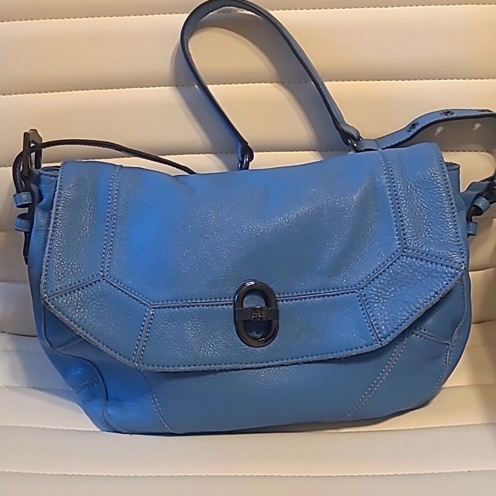 Beautiful leather Grecian Blue AIMEE KESTENBERG bag